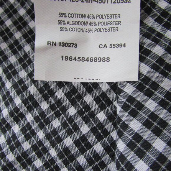 Wrangler Riata Men's Long Sleeve Plaid Classic Fit Button Shirt Black/White - Picture 2 of 2